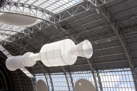 Russia, Moscow, VDNH, June 25, 2019: Exposition of the Cosmonautics and Aviation Center - the...