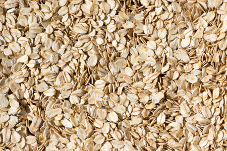 Rolled oat. Close-up, background.