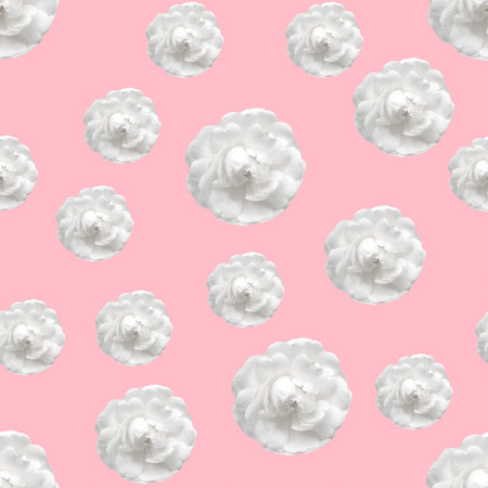flowers seamless  pattern on pink background