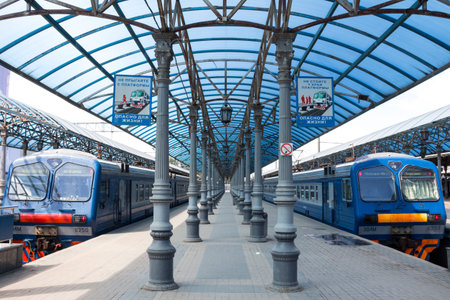 Moscow, Russia - September 20, 2018: Yaroslavsky railway stationのeditorial素材