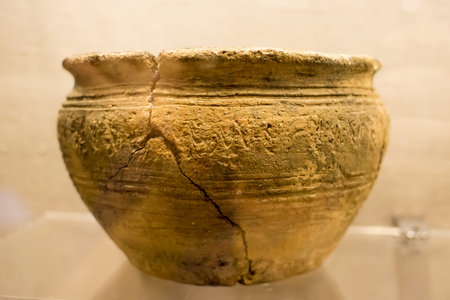 Russia, Moscow, 12.12.2017: The Moscow Archeology Museum. Archaeological finds, exhibits of the museum.のeditorial素材