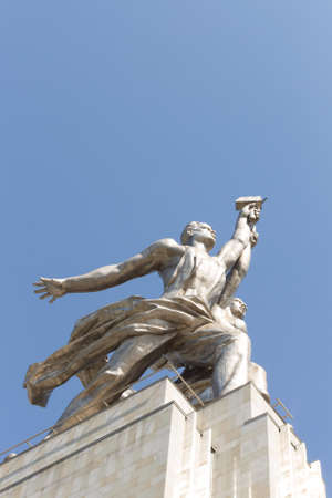 Russia, Moscow, May 16, 2021: Monument Worker and Kolkhoz Woman by Vera Mukhinaのeditorial素材