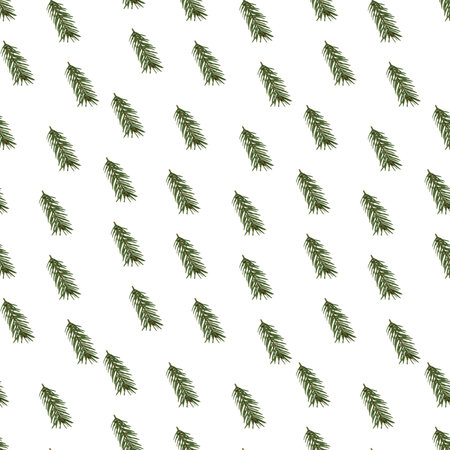 christmas tree branch seamless patternの写真素材