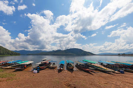 Tourist boat port at Dam in Chiang Mai, Thailand.のeditorial素材