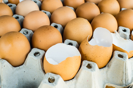 Closeup of eggs for saleの写真素材