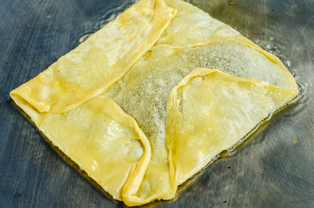 Roti, dessert in Thai style with milk and sugarの写真素材