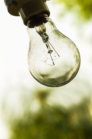 Old burnt lamp smoked inside.の写真素材