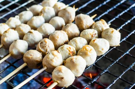 grilled meatballsの写真素材