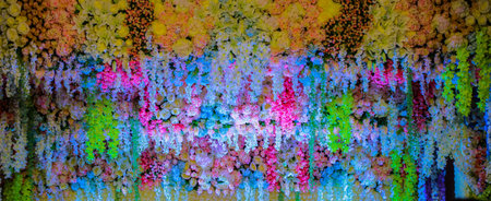 Beautiful flowers background for wedding sceneの写真素材