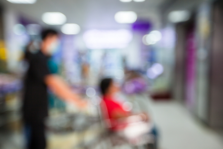Blurred of moving patient to emergency room at hospitalの写真素材