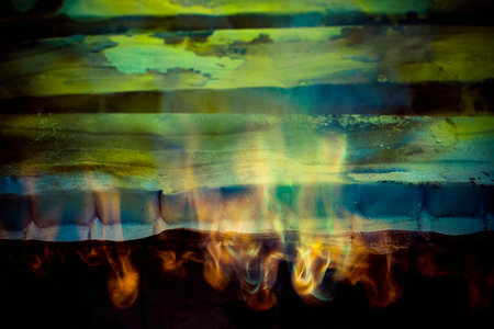 red high temperature fire metal casting methodの写真素材