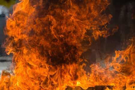 Blaze fire flame background and texturedの写真素材