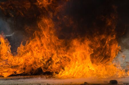 Blaze fire flame background and texturedの写真素材