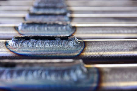 Closeup the connection between the plate and the pipe welding by Tungsten Inert Gas Welding process (TIG). の写真素材