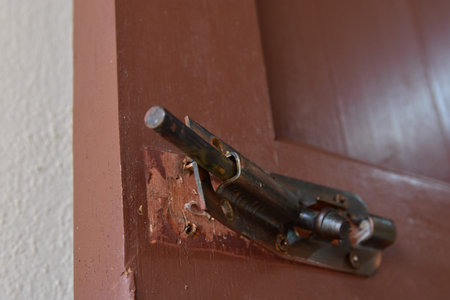 Damage of the door bolt after housebreaker by a thief to steal property in the house.