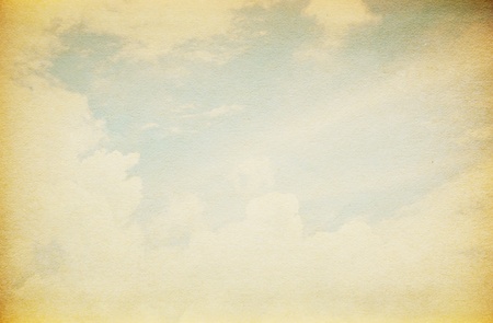 Sky and Cloud In Paper with Retro Styleの写真素材
