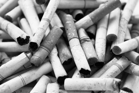 Cigarette Butts Black And White 