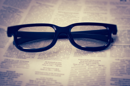 Glasses On Newspaperの写真素材
