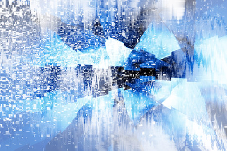 Abstract Art Futuristic Blue Backgroundの写真素材