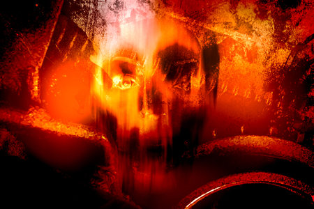 Horror Skull,Horror Background For Halloween Concept And Movie Poster Project