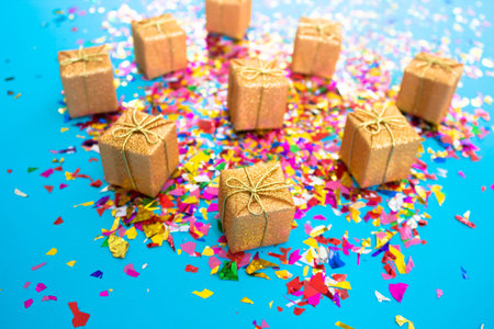 Gift box decoration for seasonal holidays concept backgroundの写真素材