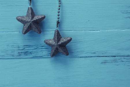 Christmas decoration on wooden backgroundの写真素材