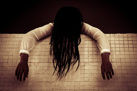 Ghost woman in haunted houseの写真素材