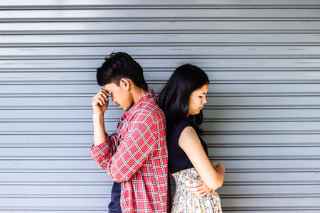 Relationship difficulties or couple problemの写真素材