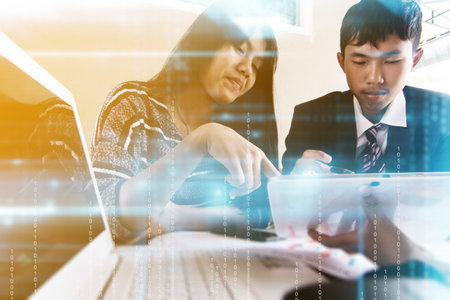 Young business teamwork in meeting process