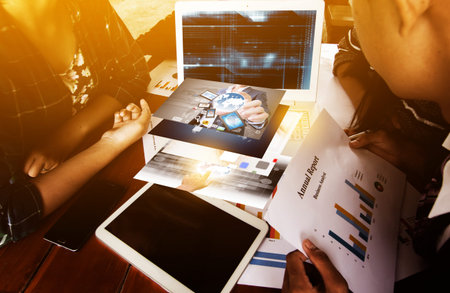 Young business teamwork in meeting processの写真素材