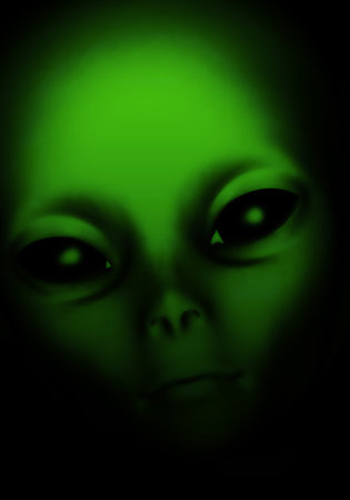 Alien,3D illustration concept background
