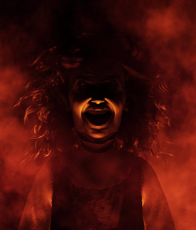 Ghost of grandmother,3d Mixed media for book illustration or book cover