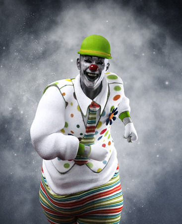 3d illustration of scary clown,mixed mediaの写真素材