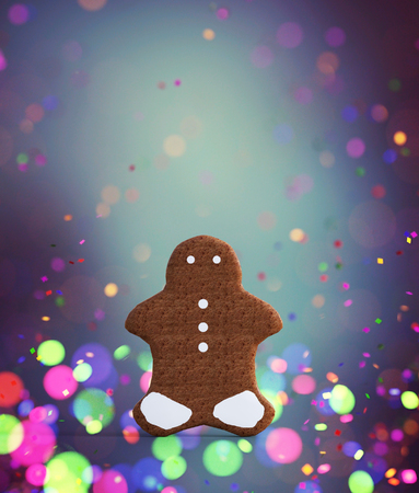 Fancy gingerbread decorated on colorful background,3d renderingの写真素材