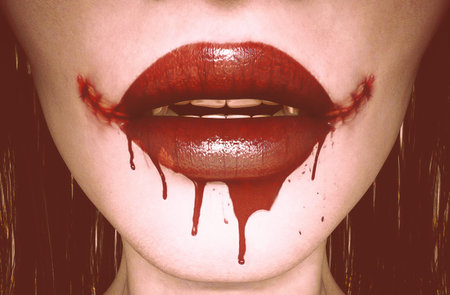 Bloody Vampire's woman,3d illustrationの写真素材