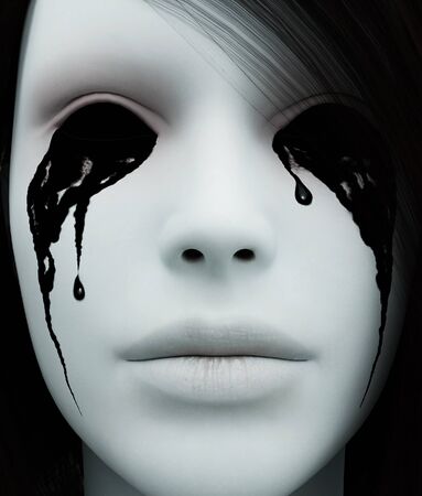 Close up Ghost woman portrait,3d renderingの写真素材