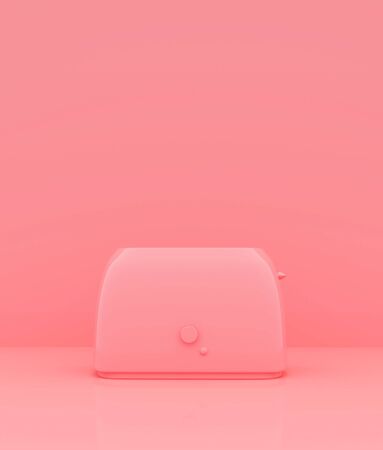 Toaster on pastel color background,minimal style conceptual background,3d renderingの写真素材