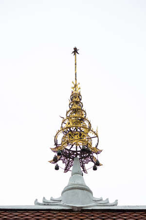 tiered golden umbrella , temple in chiangmai  Thailandの写真素材