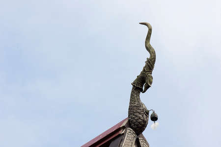 Gable apex on roof Temple in Thai styleの写真素材