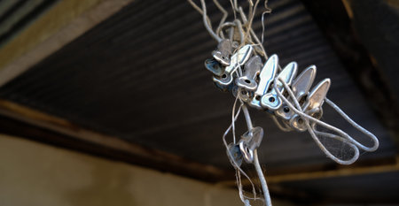 clothespin hanger, closeup hangerの写真素材