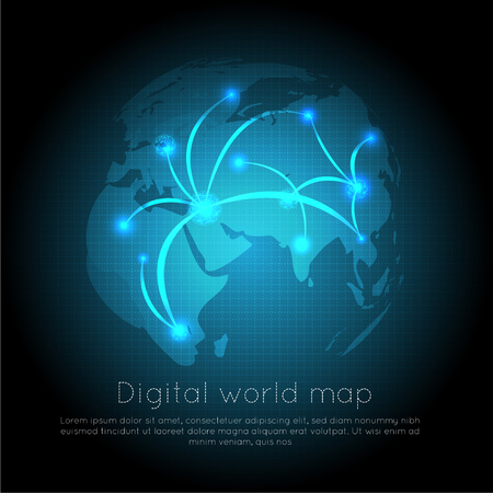 Abstract digital background with technology circuit board texture. Electronic motherboard. Communication and engineering concept.illustration.のイラスト素材