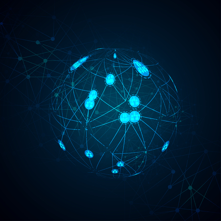 Abstract digital background with technology circuit board texture. Electronic motherboard. Communication and engineering  Vector illustration.のイラスト素材
