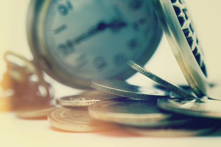 Finance and banking concept. Close up coins and calculator. For business and financial background.の写真素材