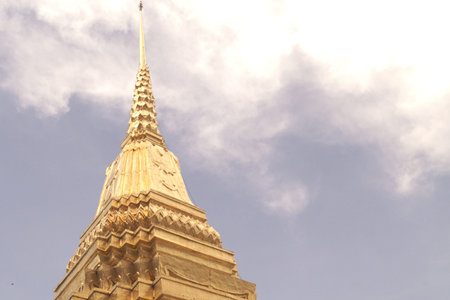 Stupa in the Emerald Buddha Temple  Wat Phra Kaew .