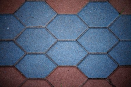 Brick Hexagon backgroundの写真素材