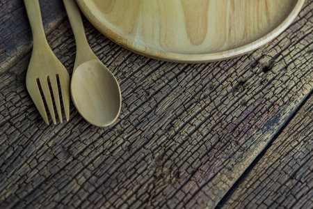 wooden spoons kitchen table rustic wooden background