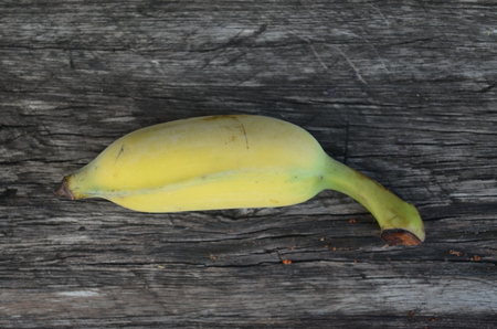 Ripe bananas put on wooden boards.の写真素材