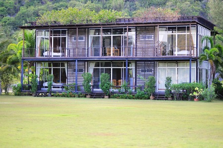 Boutique hotel in a garden landscapeのeditorial素材