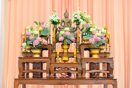 Set of altar table in Thailandの写真素材