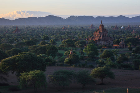 Bagan Mandalay Myanmar. Pagoda landscape.
